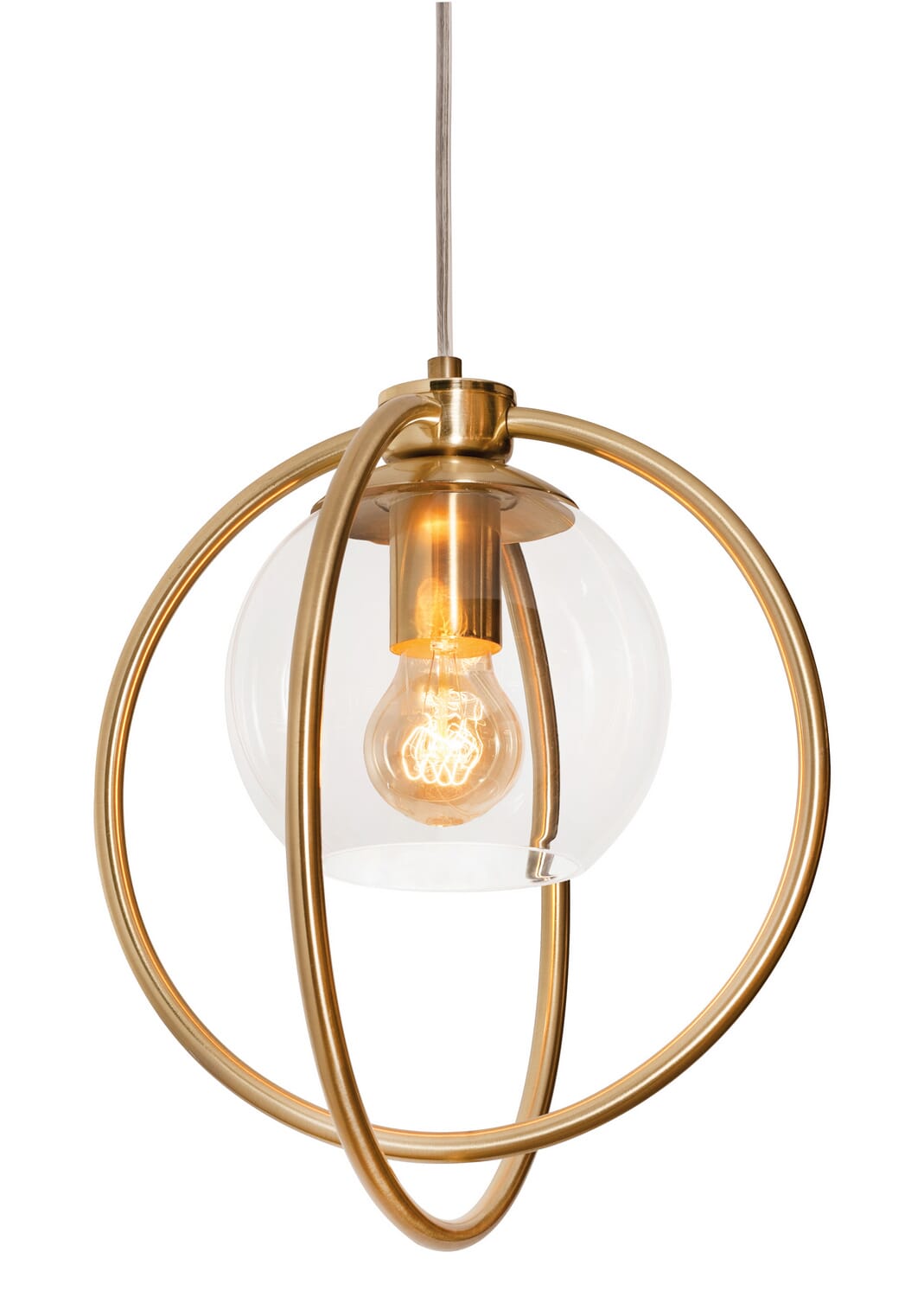 Jamie 1-Light Pendant in Satin Brass