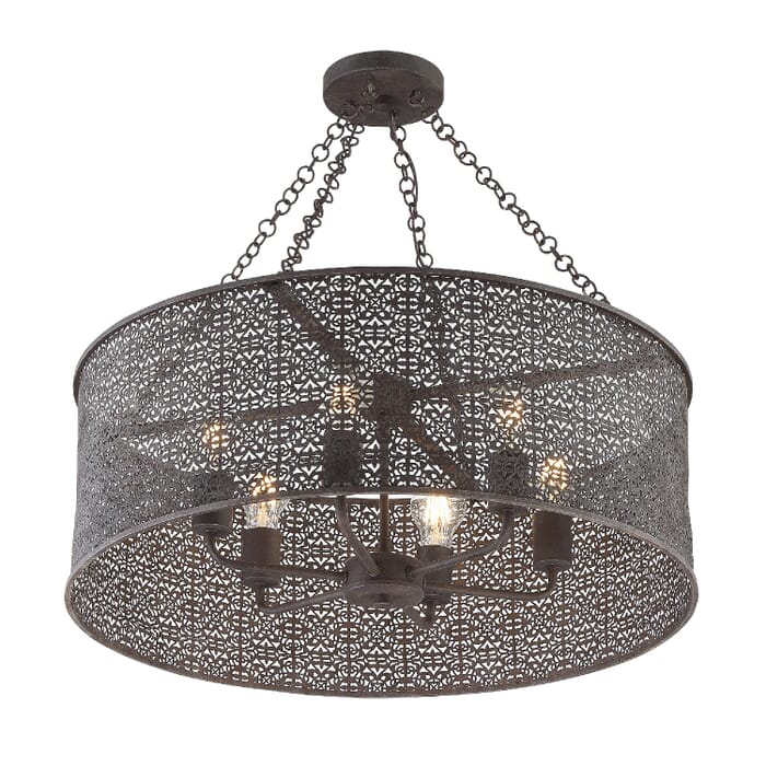 Crystorama Jasmine 6-Light 9" Chandelier in Forged Bronze Crystorama Jasmine 6-Light 9" Chandelier in Forged Bronze