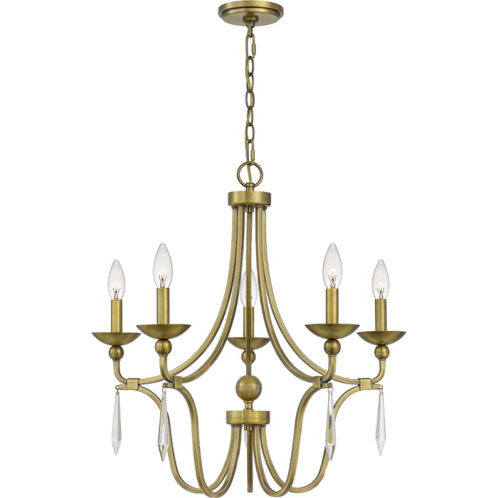 Quoizel Joules 5-Light 24" Traditional Chandelier in Aged Brass Quoizel Joules 5-Light 24" Traditional Chandelier in Aged Brass