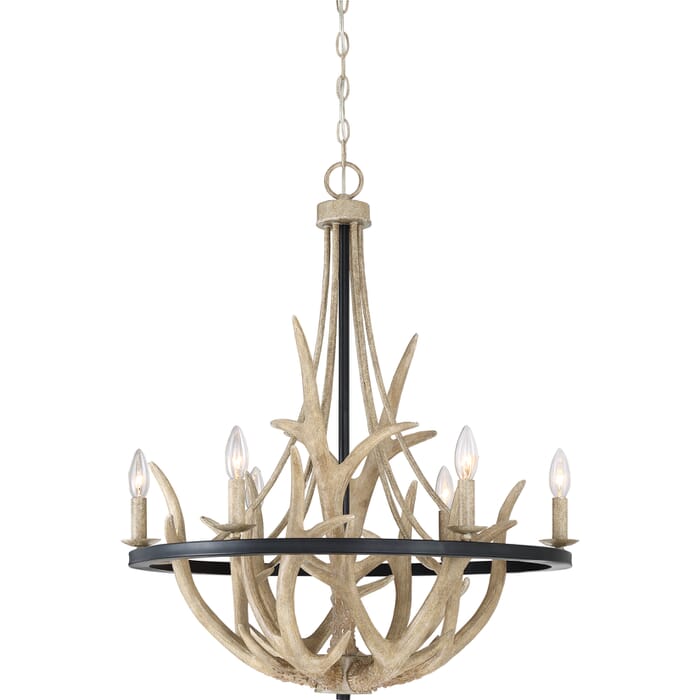 Quoizel Journey 6-Light 31" Transitional Chandelier in Earth Black Quoizel Journey 6-Light 31" Transitional Chandelier in Earth Black