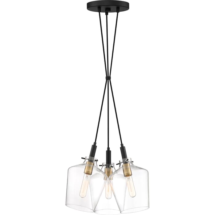 Quoizel June 3-Light 16" Pendant Light in Earth Black Quoizel June 3-Light 16" Pendant Light in Earth Black