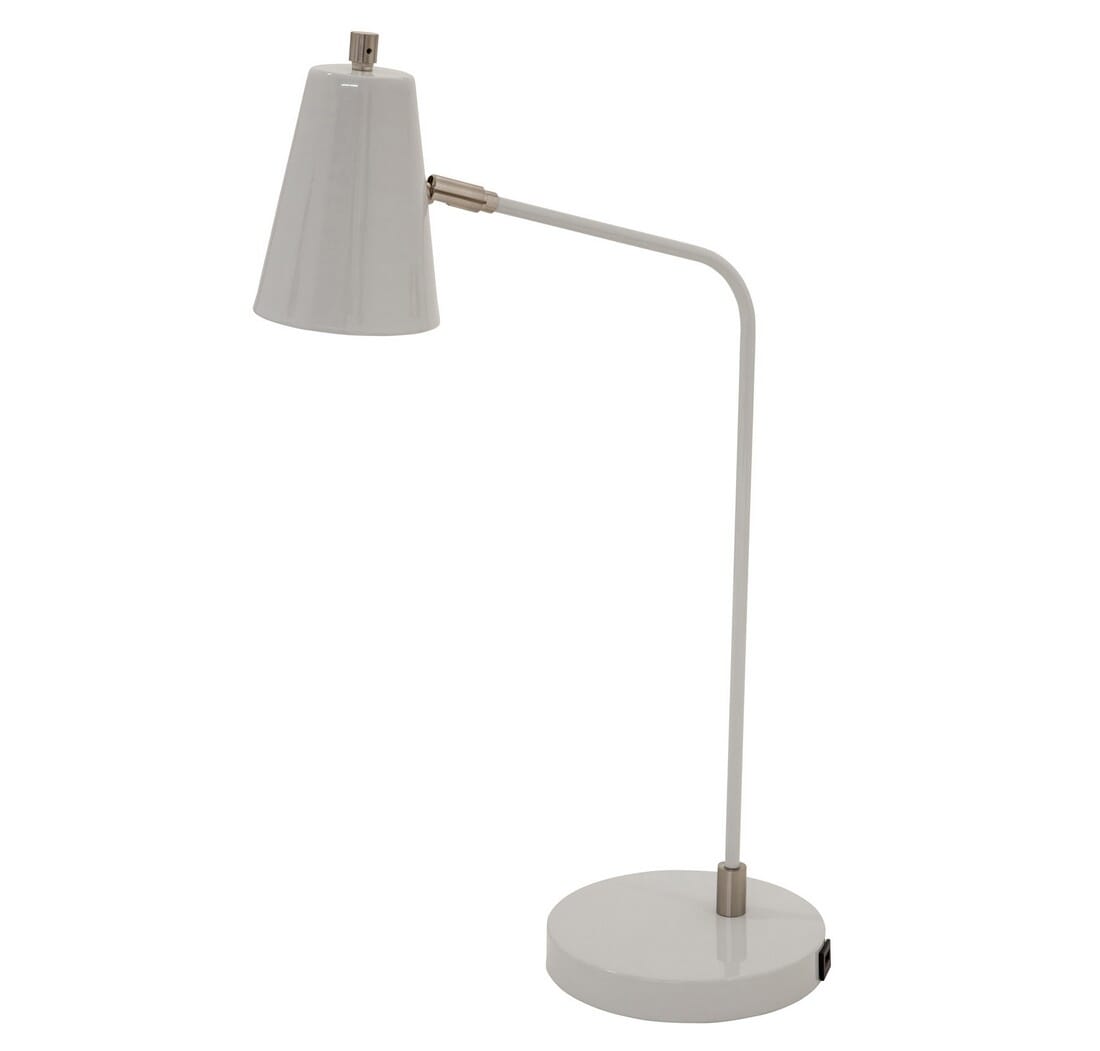 House of Troy Kirby 23.5"" LED Table Lamp w/ USB Port in Gray/Satin Nickel -  K150-GR