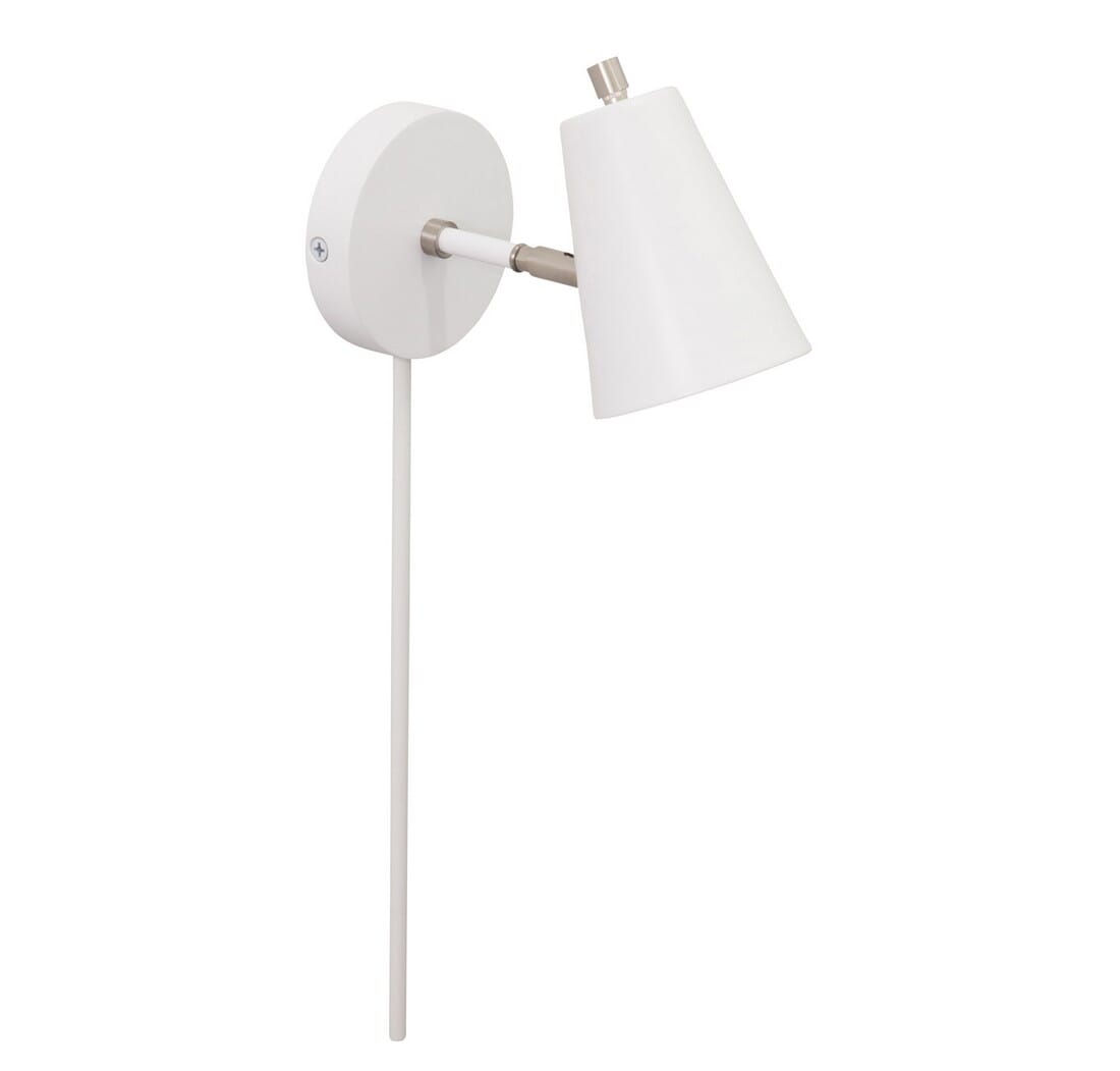 House of Troy Kirby 6.25"" LED Wall Lamp in White/Satin Nickel -  K175-WT