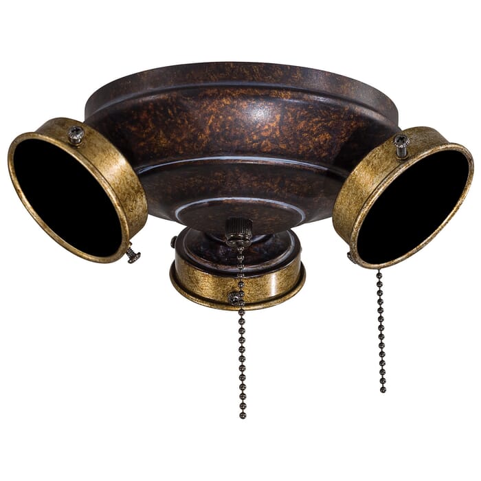 Minka-Aire Timeless 3 Bulb Light Kit in Mottled Copper W/ Gold Highlights Minka-Aire Timeless 3 Bulb Light Kit in Mottled Copper W/ Gold Highlights