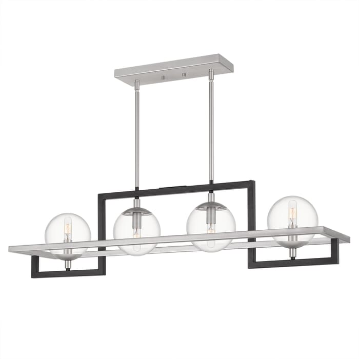 Quoizel Kane 4-Light 40" Linear Chandelier in Earth Black Quoizel Kane 4-Light 40" Linear Chandelier in Earth Black