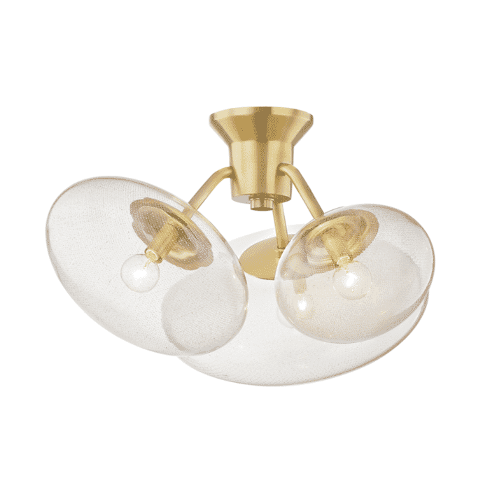 Hudson Valley Opera 3-Light Ceiling Light in Aged Brass Hudson Valley Opera 3-Light Ceiling Light in Aged Brass