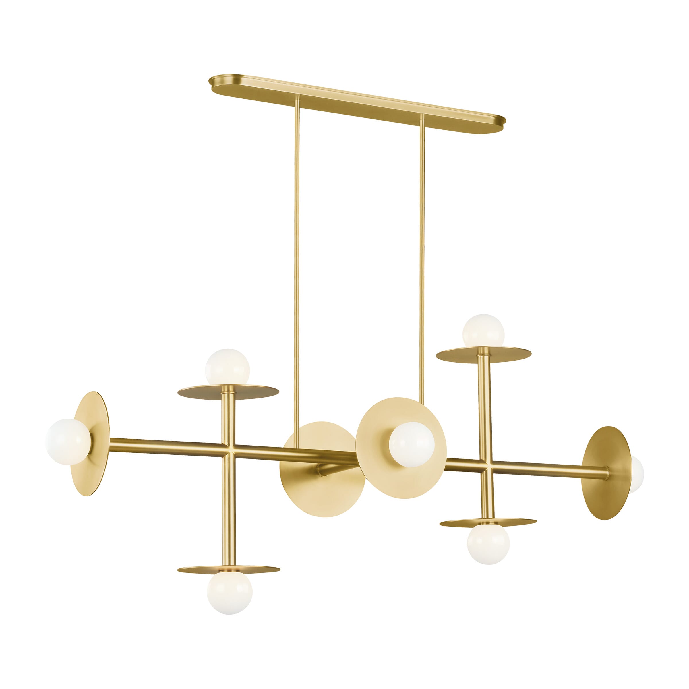 Generation Lighting Nodes 8-Light Kitchen Island Light in Burnished Brass by Kelly Wearstler