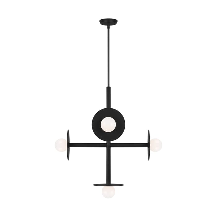 Generation Lighting Nodes 5-Light Chandelier in Midnight Black by Kelly Wearstler Generation Lighting Nodes 5-Light Chandelier in Midnight Black by Kelly Wearstler