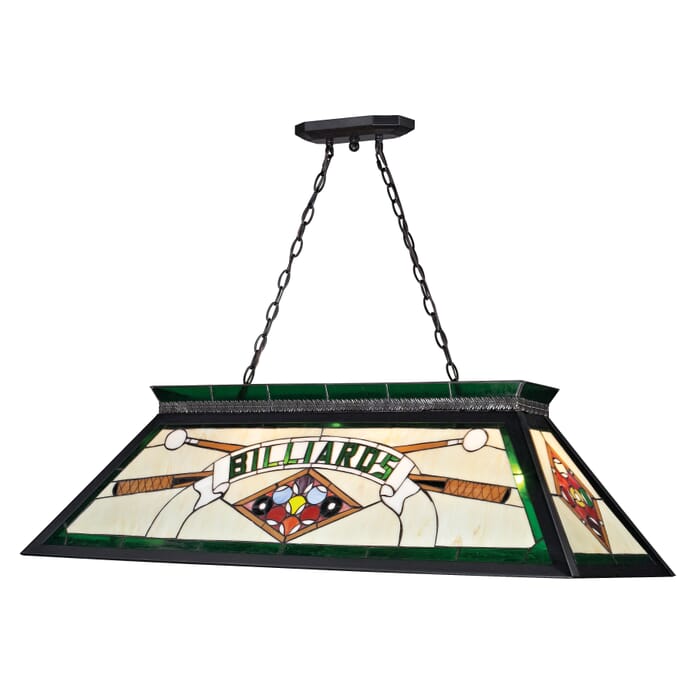 Z-Lite Tiffany Billiard 4-Light Linear Pendant Light In Matte Black Z-Lite Tiffany Billiard 4-Light Linear Pendant Light In Matte Black