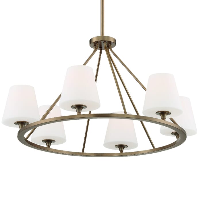 Crystorama Keenan 6-Light 18" Chandelier in Vibrant Gold Crystorama Keenan 6-Light 18" Chandelier in Vibrant Gold