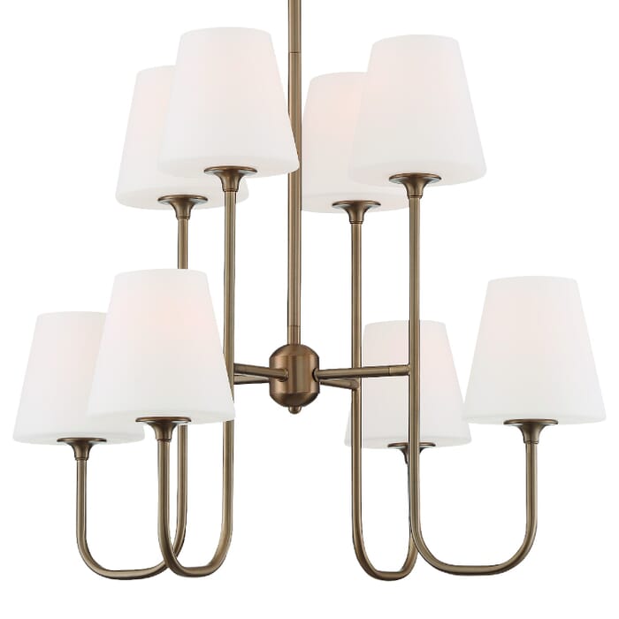 Crystorama Keenan 8-Light 23" Chandelier in Vibrant Gold Crystorama Keenan 8-Light 23" Chandelier in Vibrant Gold
