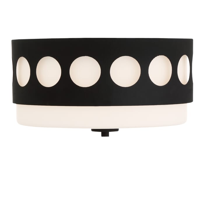 Crystorama Kirby 2-Light Ceiling Light in Black Forged Crystorama Kirby 2-Light Ceiling Light in Black Forged