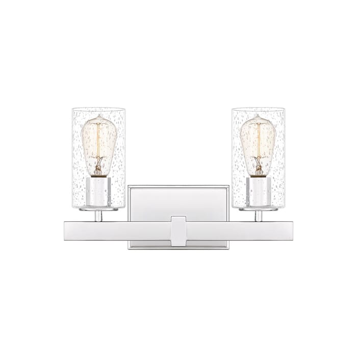 Quoizel Kirby 2-Light Bathroom Vanity Light in Polished Chrome Quoizel Kirby 2-Light Bathroom Vanity Light in Polished Chrome