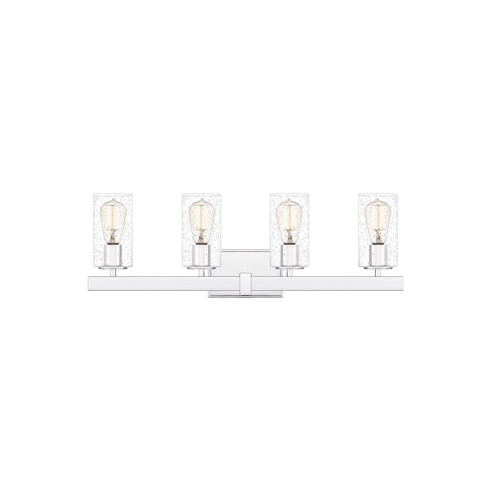 Quoizel Kirby 4-Light Bathroom Vanity Light in Polished Chrome Quoizel Kirby 4-Light Bathroom Vanity Light in Polished Chrome