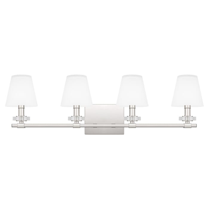 Kelsey Glen 4-Light Bathroom Vanity Light in Polished Nickel Kelsey Glen 4-Light Bathroom Vanity Light in Polished Nickel