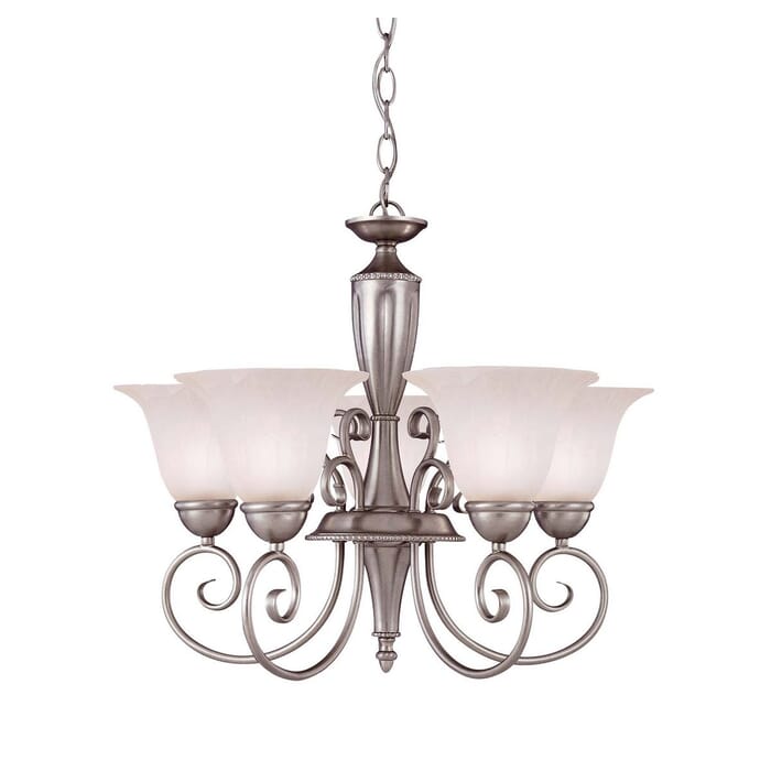 Savoy House Spirit 18.25" 5-Light Chandelier in Pewter Savoy House Spirit 18.25" 5-Light Chandelier in Pewter