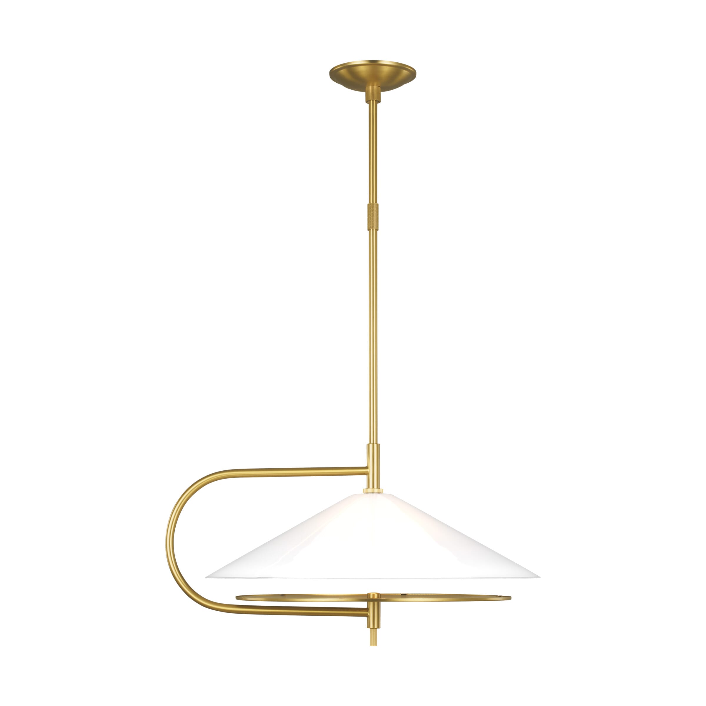 Generation Lighting Gesture 2-Light Pendant Light in Burnished Brass by Kelly Wearstler
