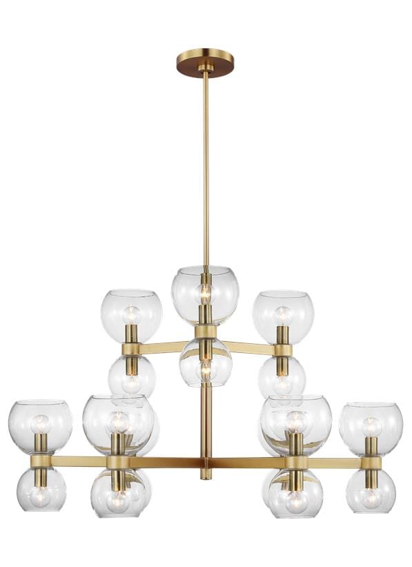 Generation Lighting Londyn 18-Light Chandelier in Burnished Brass With Clear Glass by Kate Spade New York
