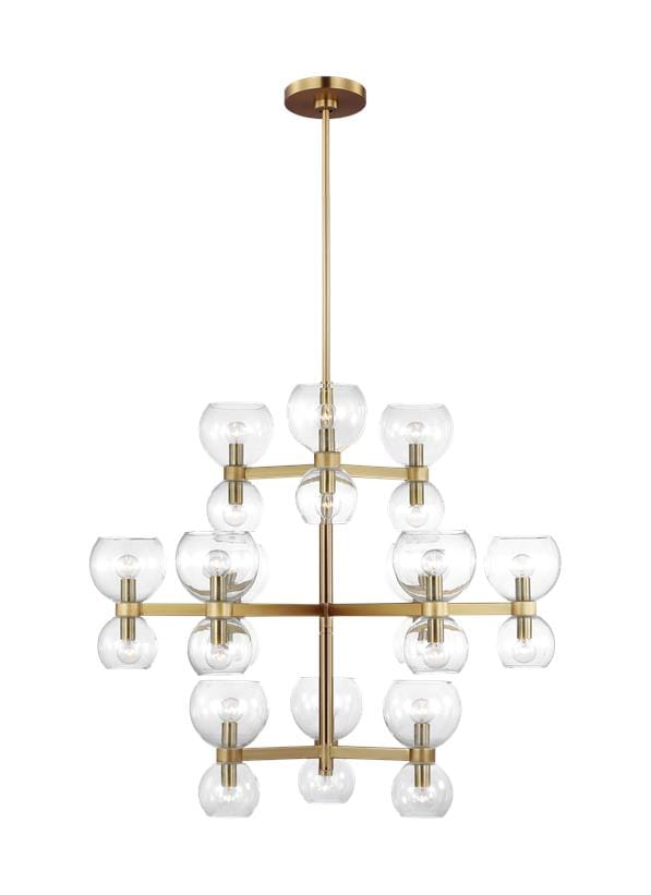 Generation Lighting Londyn 24-Light Chandelier in Burnished Brass With Clear Glass by Kate Spade New York