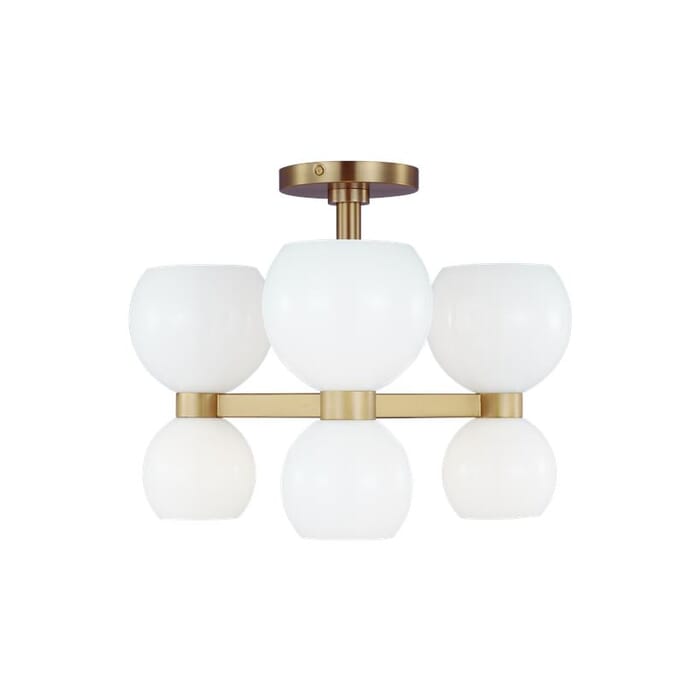 Generation Lighting Londyn 6-Light Ceiling Light in Burnished Brass With Milk White Glass by Kate Spade New York Generation Lighting Londyn 6-Light Ceiling Light in Burnished Brass With Milk White Glass by Kate Spade New York
