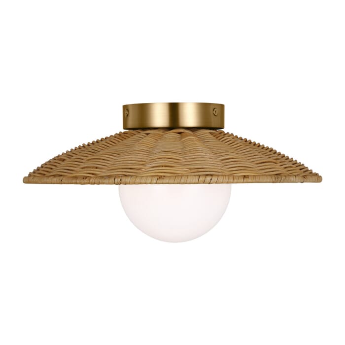 Mari 1-Light Flushmount Ceiling Light in Burnished Brass Mari 1-Light Flushmount Ceiling Light in Burnished Brass
