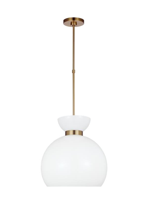 Generation Lighting Londyn Pendant Light in Burnished Brass With Milk White Glass by Kate Spade New York