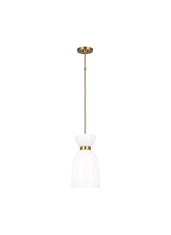 Generation Lighting Londyn Pendant Light in Burnished Brass With Milk White Glass by Kate Spade New York
