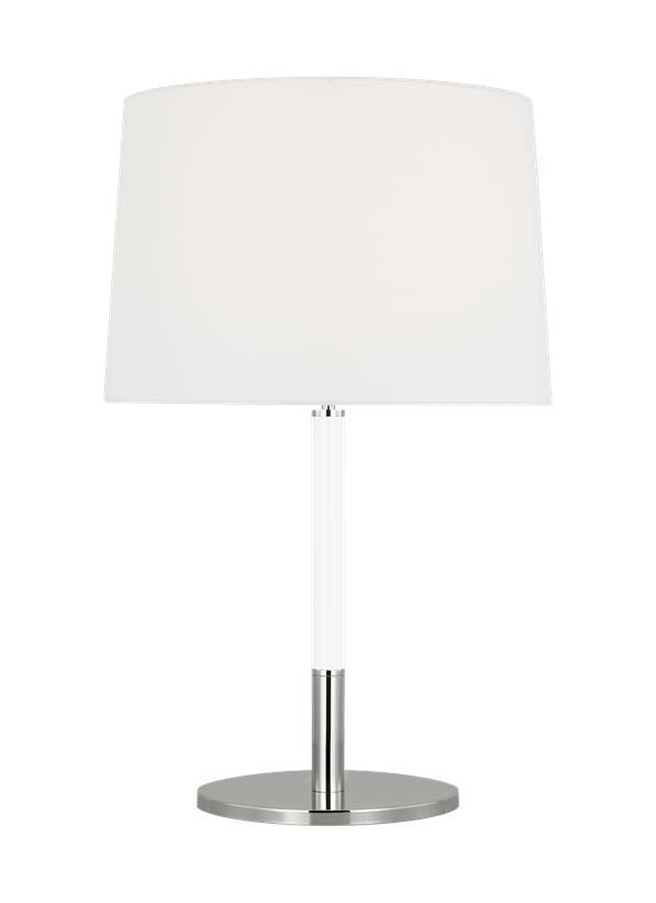 Generation Lighting Monroe Table Lamp in Polished Nickel And Gloss White by Kate Spade New York
