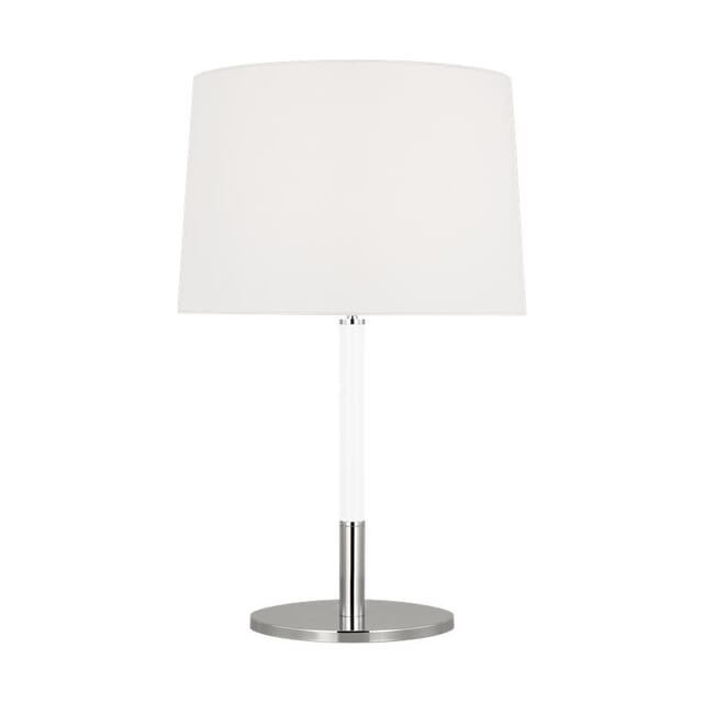 Visual Comfort Studio Monroe Table Lamp in Polished Nickel And Gloss White  by Kate Spade New York 