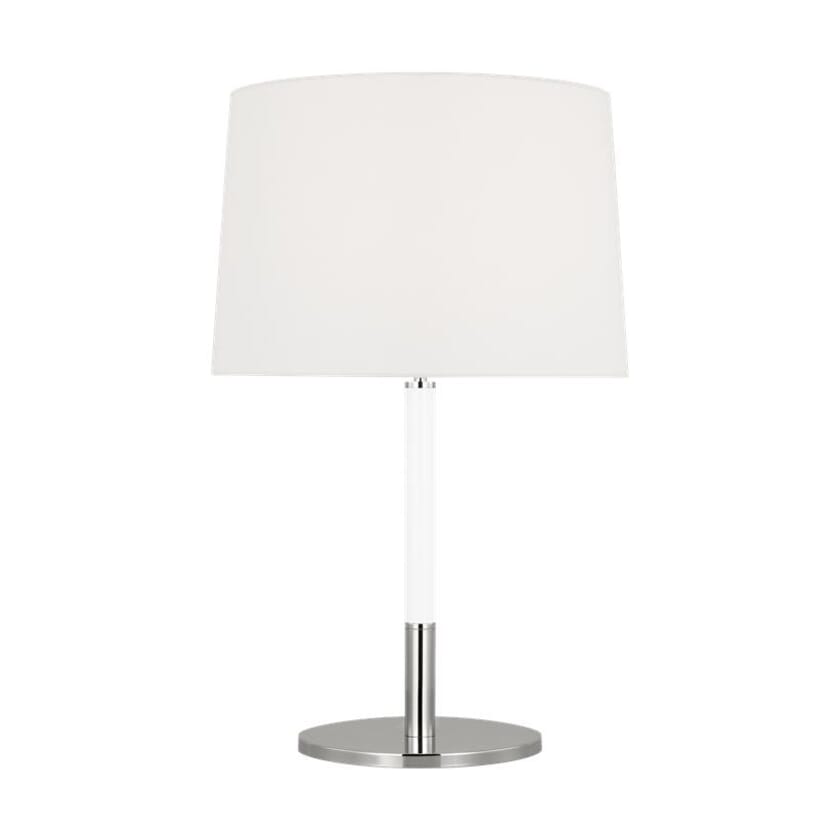 Visual Comfort Studio Monroe Table Lamp in Nickel And Gloss White by Kate Spade New York - LightsOnline.com