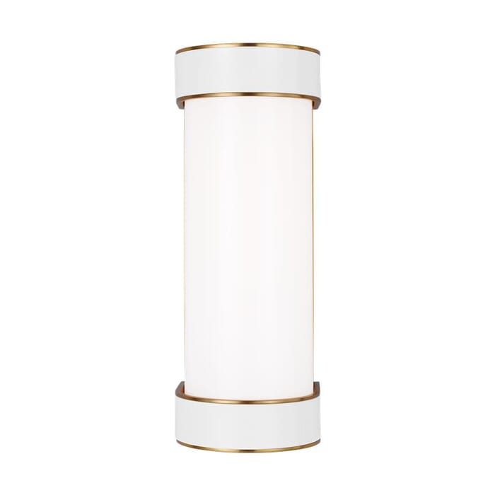 Generation Lighting Monroe Bathroom Vanity Light in Burnished Brass And Gloss White by Kate Spade New York Generation Lighting Monroe Bathroom Vanity Light in Burnished Brass And Gloss White by Kate Spade New York