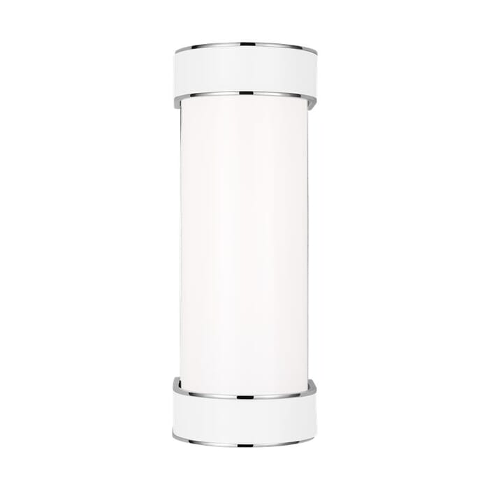 Generation Lighting Monroe Bathroom Vanity Light in Polished Nickel And Gloss White by Kate Spade New York Generation Lighting Monroe Bathroom Vanity Light in Polished Nickel And Gloss White by Kate Spade New York