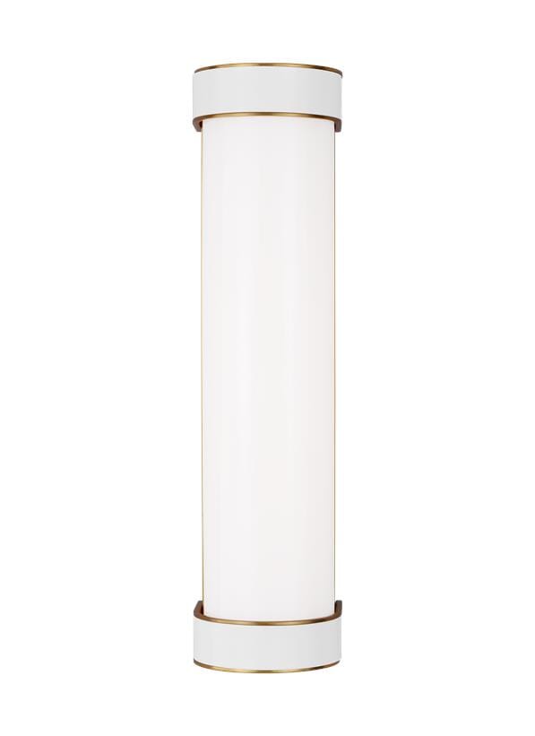 Generation Lighting Monroe Bathroom Vanity Light in Burnished Brass And Gloss White by Kate Spade New York