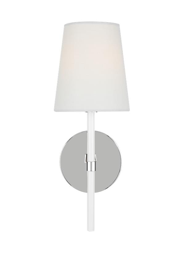 Generation Lighting Monroe Wall Sconce in Polished Nickel And Gloss White by Kate Spade New York