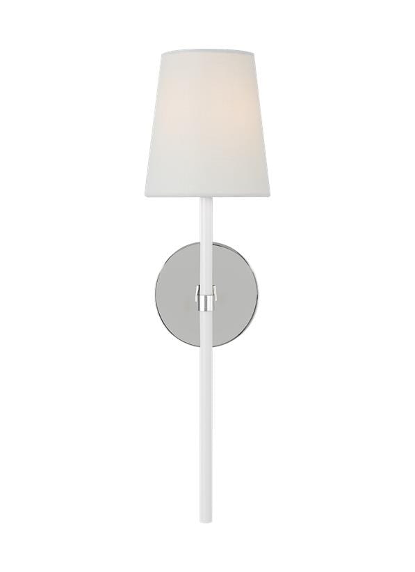 Generation Lighting Monroe Wall Sconce in Polished Nickel And Gloss White by Kate Spade New York