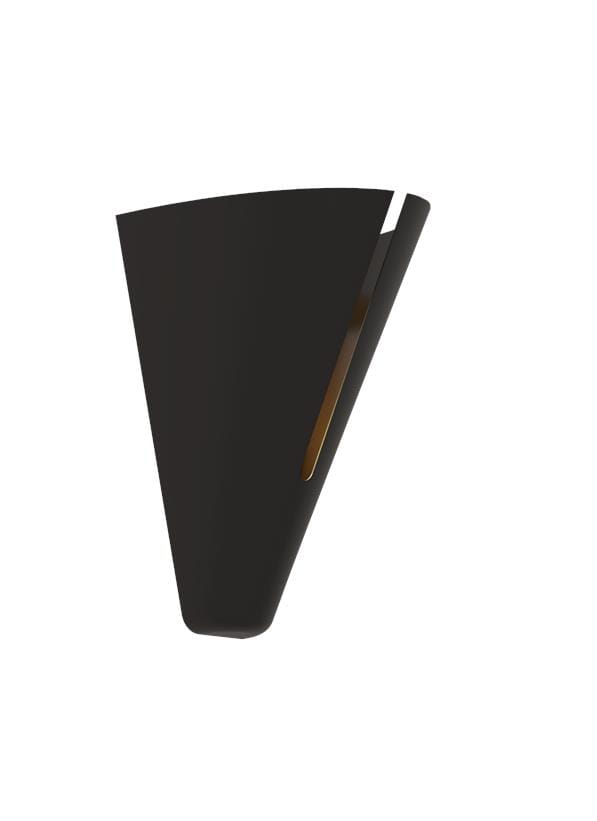 Generation Lighting Cambre Wall Sconce in Midnight Black And Burnished Brass by Kelly Wearstler