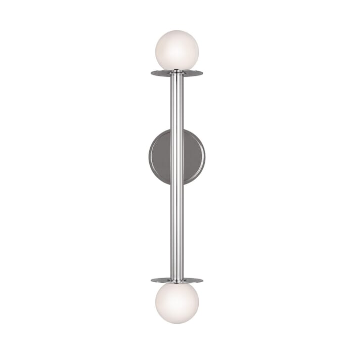 Nodes 2-Light Wall Sconce in Polished Nickel Nodes 2-Light Wall Sconce in Polished Nickel