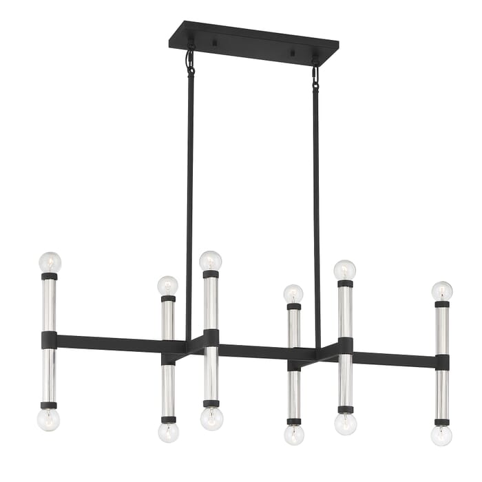Kingsburg 12-Light Linear Chandelier in Matte Black Kingsburg 12-Light Linear Chandelier in Matte Black
