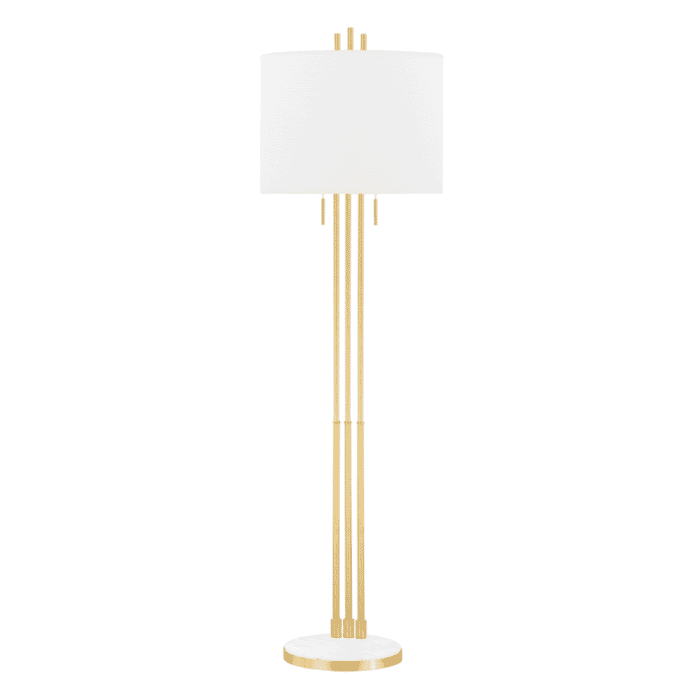 Hudson Valley Remsen 2-Light Floor Lamp in Aged Brass Hudson Valley Remsen 2-Light Floor Lamp in Aged Brass