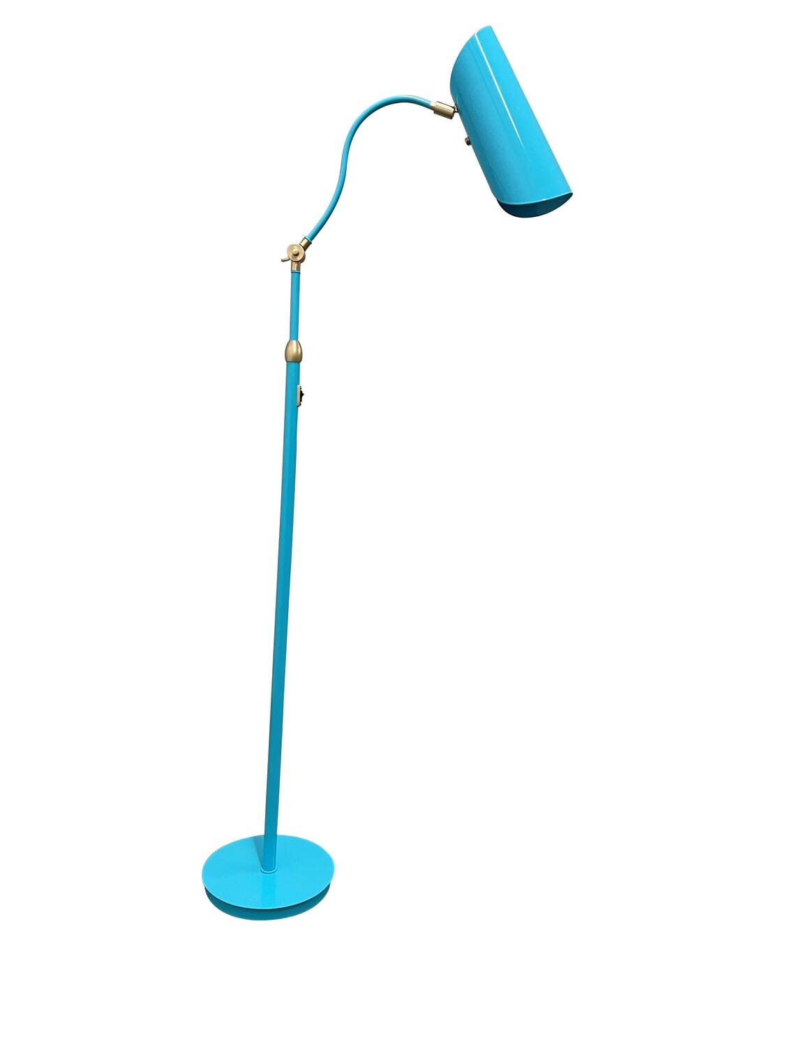 Logan 1-Light LED Floor Lamp in Azure with Satin Brass