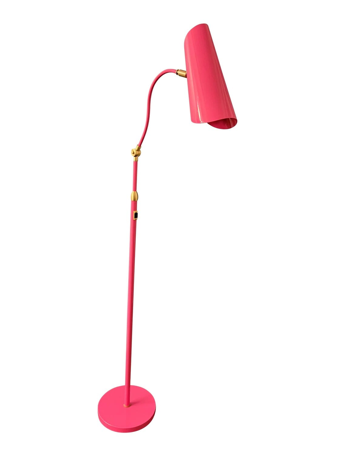 Logan 1-Light LED Floor Lamp in Orchid with Satin Brass