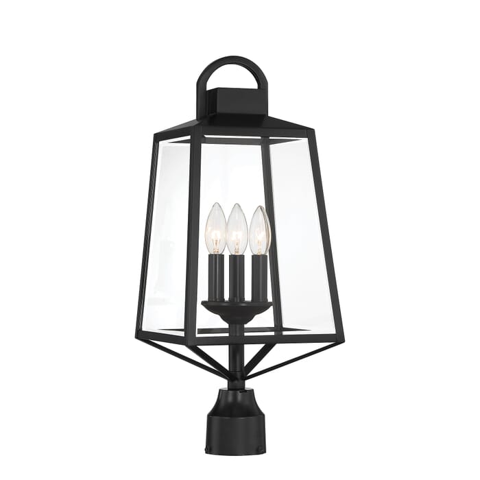 Inglewood 3-Light Outdoor Post Lantern in Black Inglewood 3-Light Outdoor Post Lantern in Black