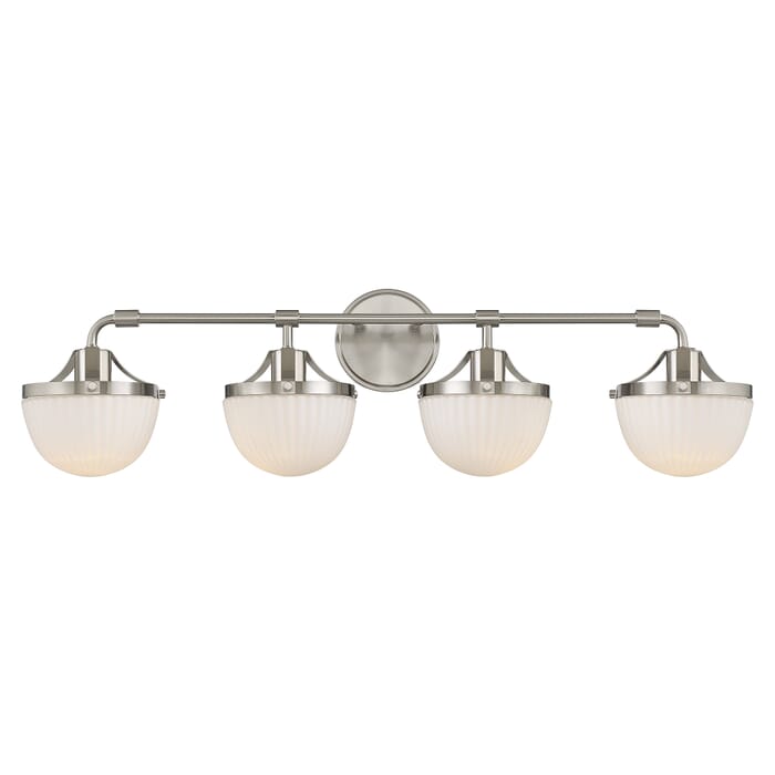 Meredith 4-Light Bathroom Vanity Light in Satin Nickel Meredith 4-Light Bathroom Vanity Light in Satin Nickel
