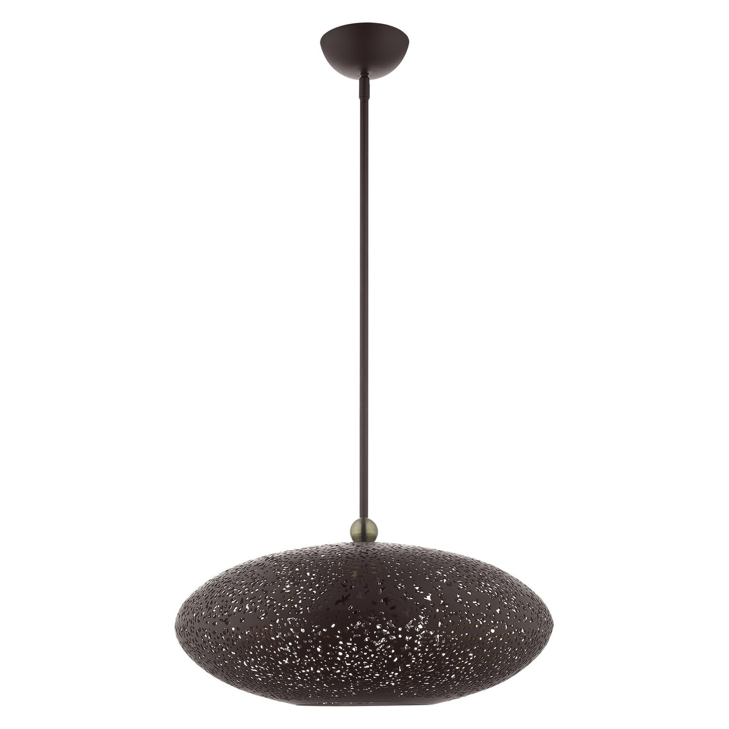 Charlton 3-Light Pendant in Bronze w with Antique Brasss
