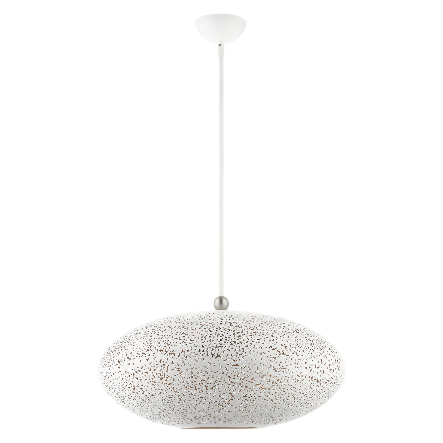 Charlton 3-Light Pendant in White w with Brushed Nickels