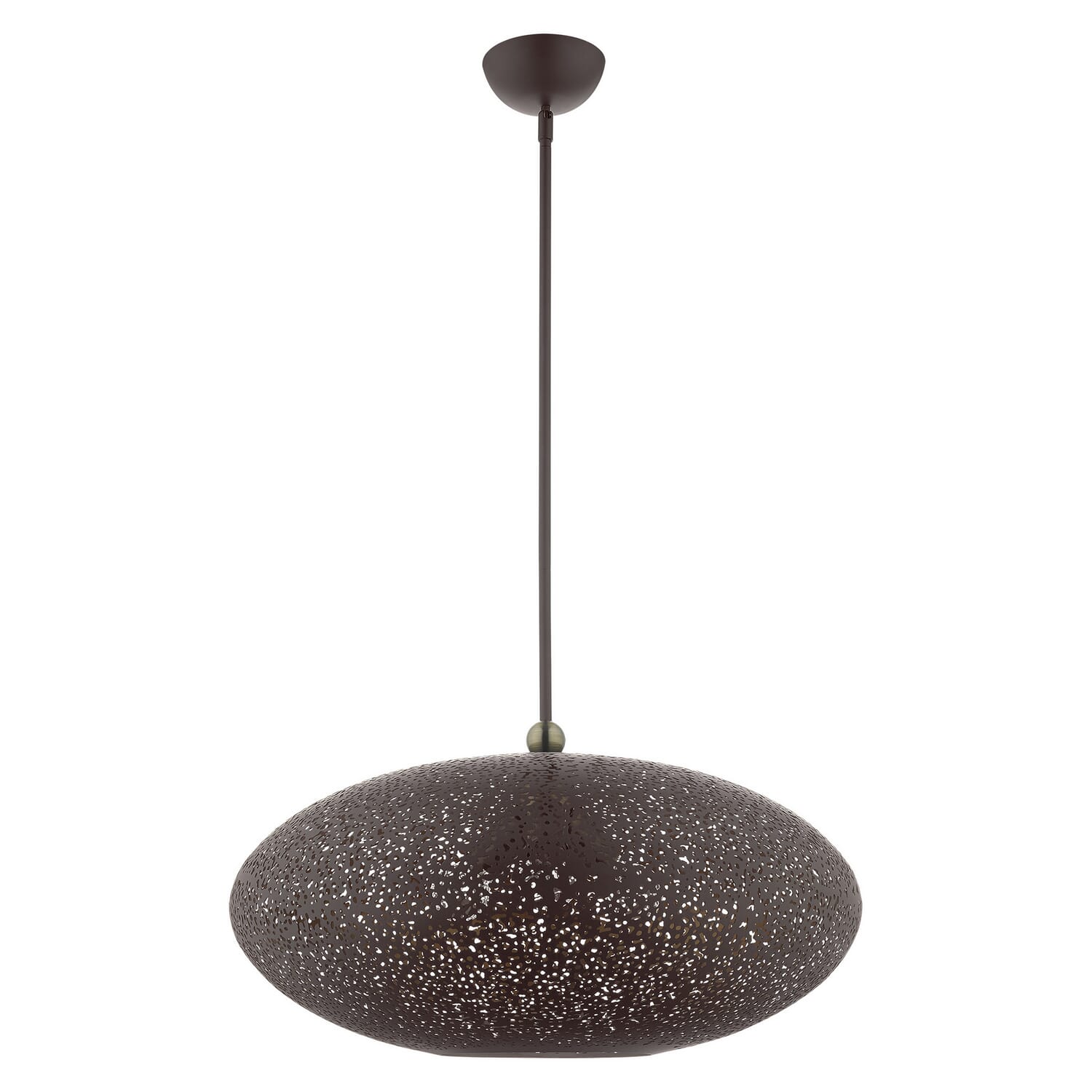 Charlton 3-Light Pendant in Bronze w with Antique Brasss