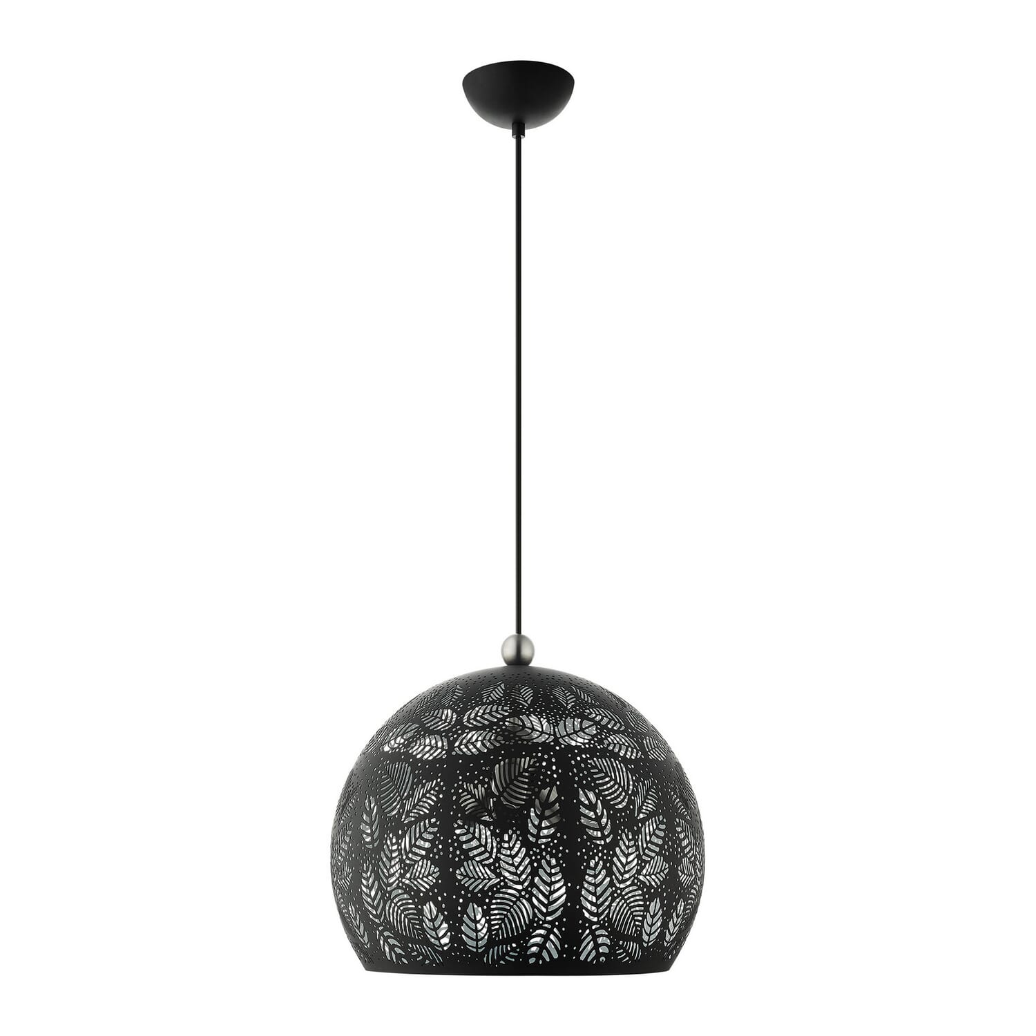 Chantilly 3-Light Pendant in Black w with Brushed Nickels