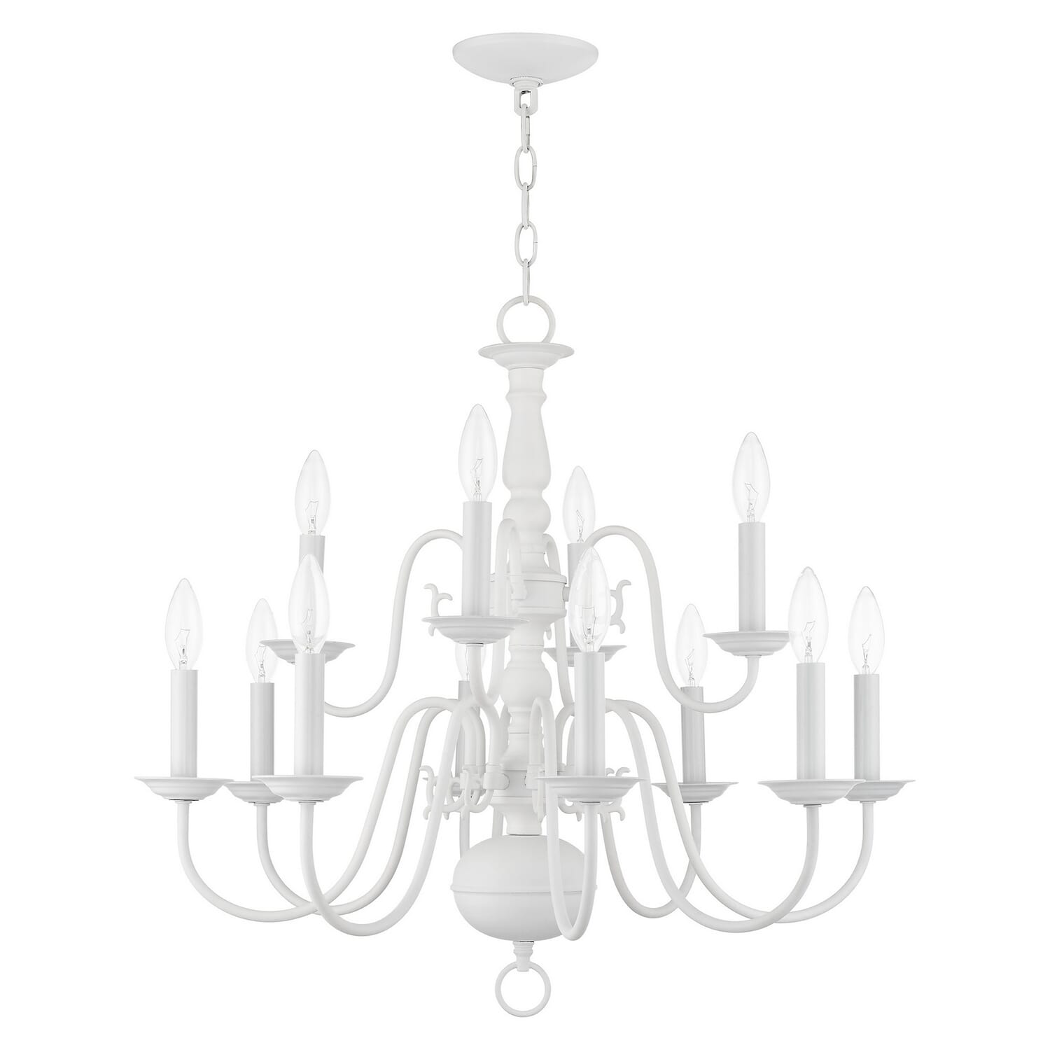 Williamsburg 12-Light Chandelier in White