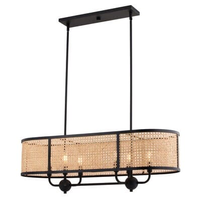 Six Light Linear Chandelier