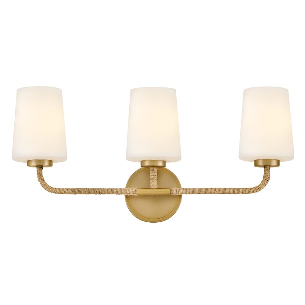 Lacquered Brass LED Bathroom Vanity Light from the Kline Collection